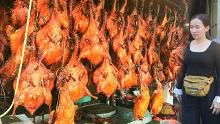 Most Popular Cambodian Street Food - So Delicious Grilled Duck, Whole Chicken Vegetables Soup