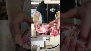 Chop chop hurry up meat redmeat jarrydthebutcher bandsaw notvegan carnivore chops lamb