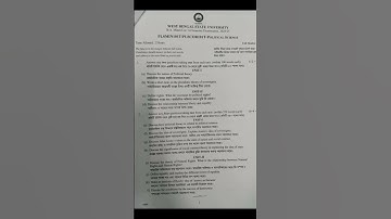 wbsu political science minor 1st sem question paper 2024-25#wbsu #miacademy #politicalscience #pyq