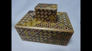 箱根寄木細工　１０回仕掛け秘密箱２個