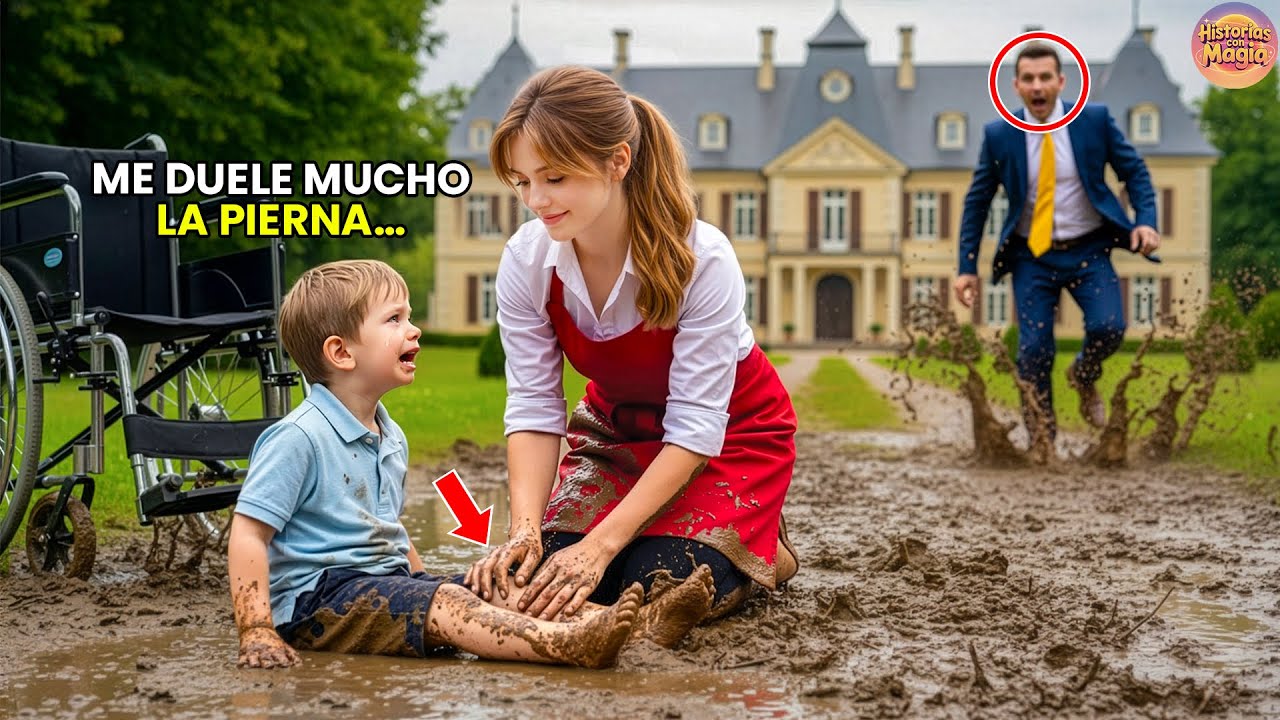 La Mesera Untó Barro Al Hijo Paralizado Del Millonario… 3 S Después, Quedó Helado Al Verlo De Pie.