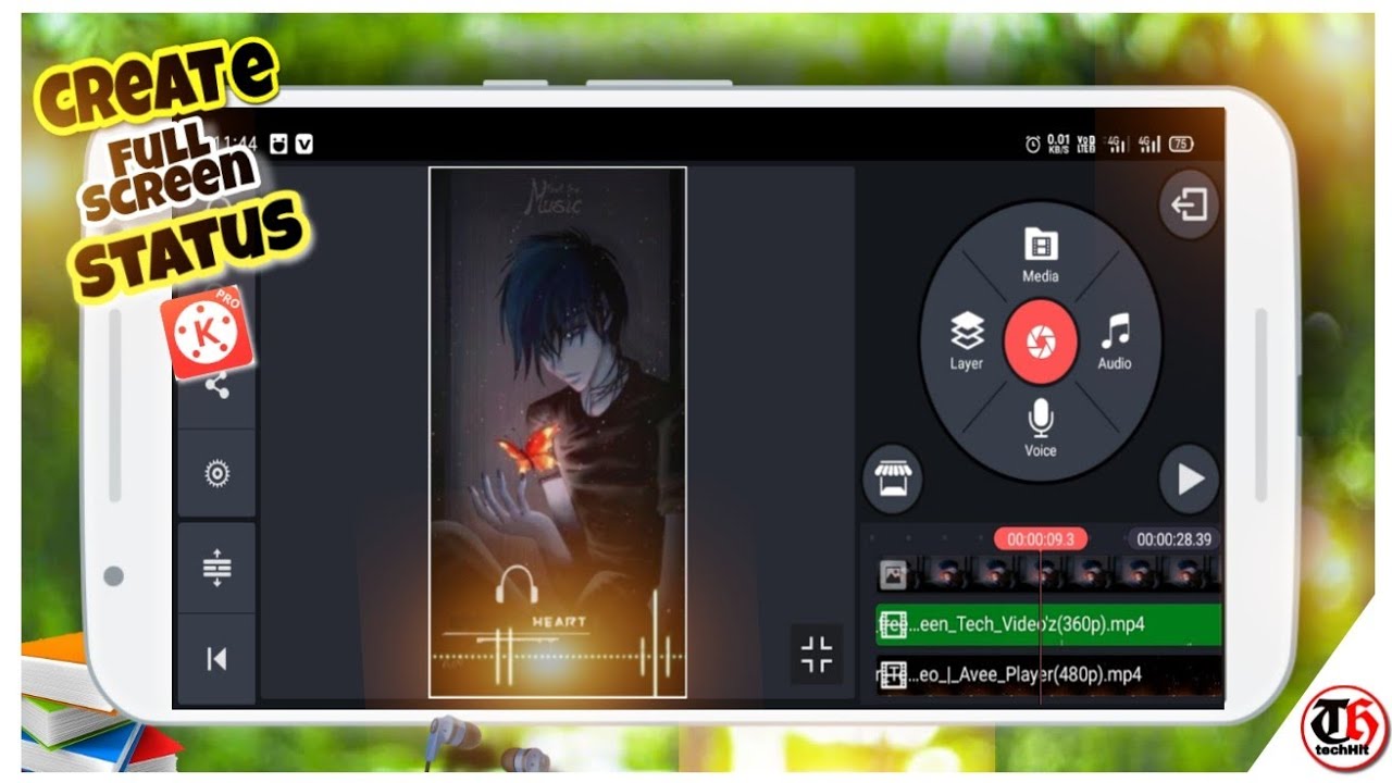 How to create trending WhatsApp full screen status in kinemaster