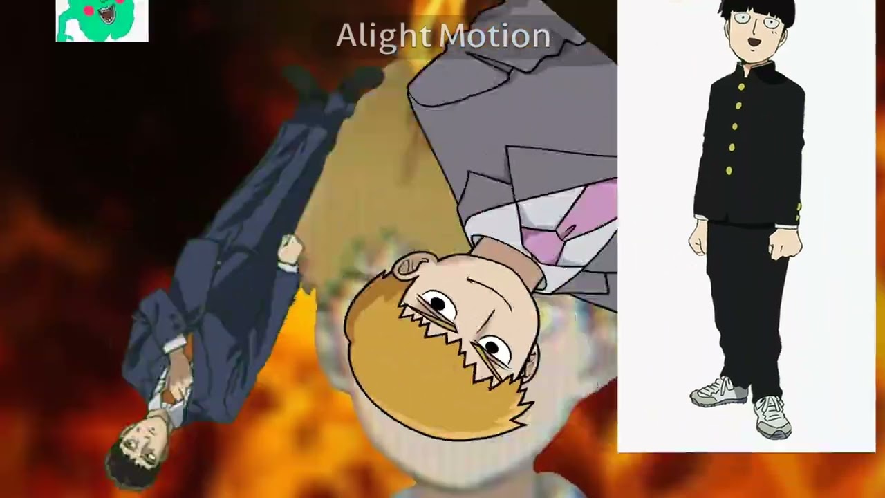 Chaos spinning with Reigen Mob Serizawa and dimple.