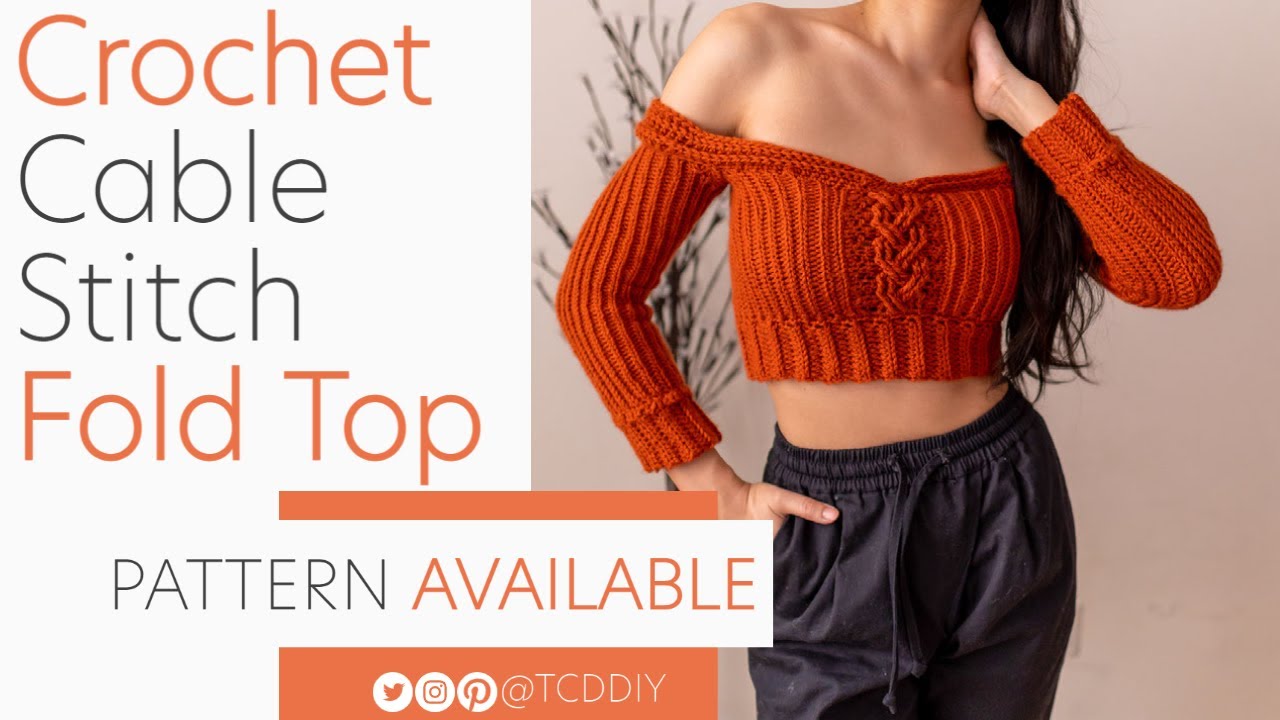 Crochet Long Sleeve Fold Top  Pattern & Tutorial DIY 