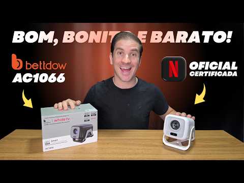 PROJETOR BARATO com NETFLIX CERTIFICADA e WHALE TV - Análise Completa do BETTDOW AC1066
