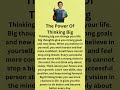 The Power Of Thinking Big || Fluent English || Learn English || Listen And Practice