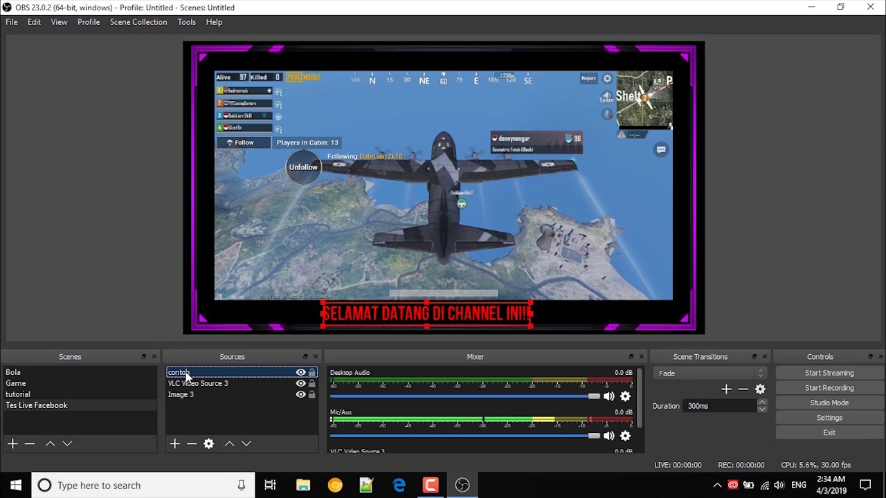 Cara Membuat Tek Berjalan Atau Running Text Pada Obs Studio Youtube