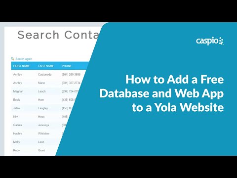 Adding a Free Database and Web App to a Yola Website