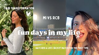VLOG: Hair transformation, Watched an IPL match live for the first time MI vs RCB & more