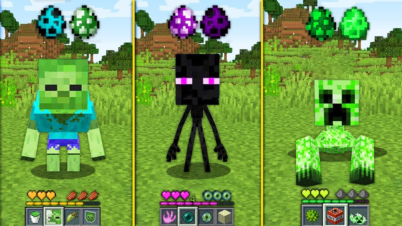 Baby Mutant Mobs from Eggs in Minecraft - How To Play Zombie Enderman ...