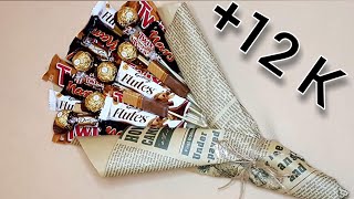 ChàyMoàa Pretty - DIY how to make bouquet of chocolate / Gift idea 🎁 طريقة صنع باقة من الشوكولاتة