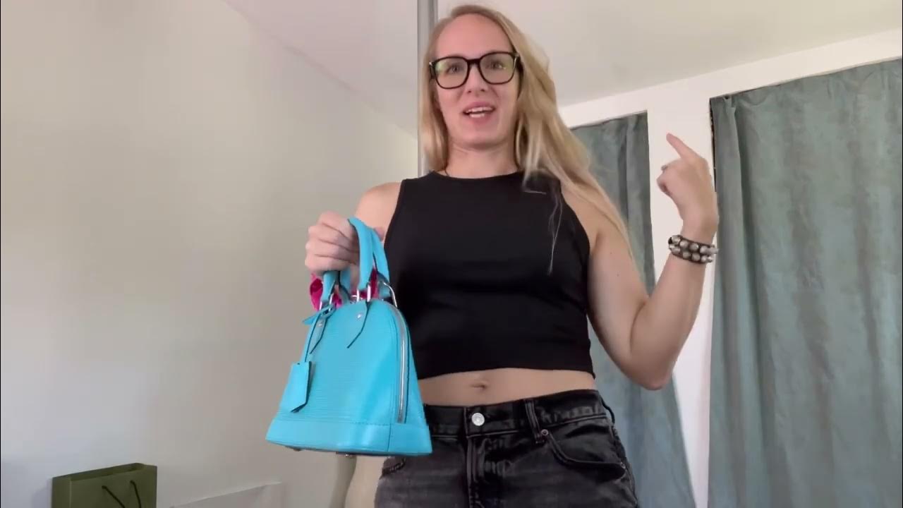 UNBOXING Louis Vuitton Alma BB in Turquoise!! + OOTD, Bag of the