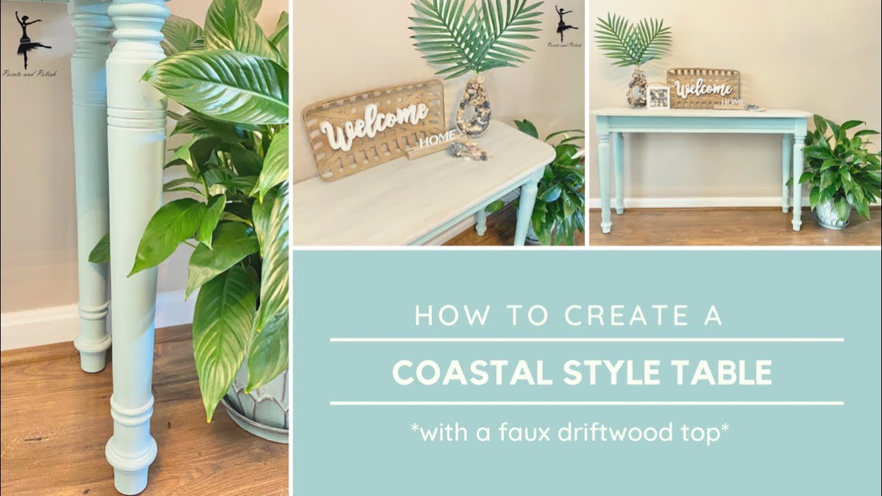 How to Create a Coastal Table using Chalk Paint | Painting Faux Driftwood