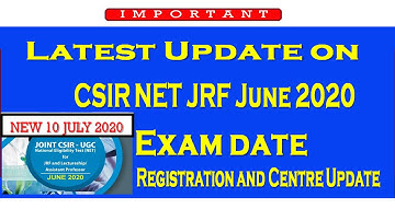 IMPORTANT NOTIFICATION FOR UGC NET & CSIR NET JUNE 2020 EXAM ASPIRANTS : NOTIFICATION DATED 10/07/20