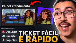 Como Configurar TICKET PROFISSIONAL em 1 CLIQUE com RIO no Discord!! (Bot de Atendimento)