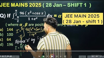 JEE MAIN PYQ 2025 ( 28 Jan   - shift 1 )  || Integration  PYQ || IIT JEE Class12 MATHS #JEE2025