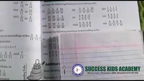Ordering of Fractions/Class-3rd/Mathematics/Chapter-6/Fraction/Exercise-6.5  By-S. P. Sir