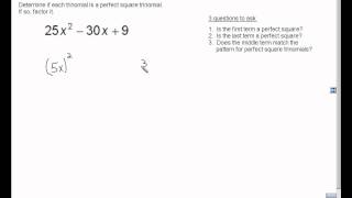 Section 9 6 A Perfect Squares and Factoring