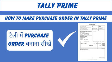 How to make Purchase order in Tally Prime | Tally me purchase order kaise banaye | #purchaseorder