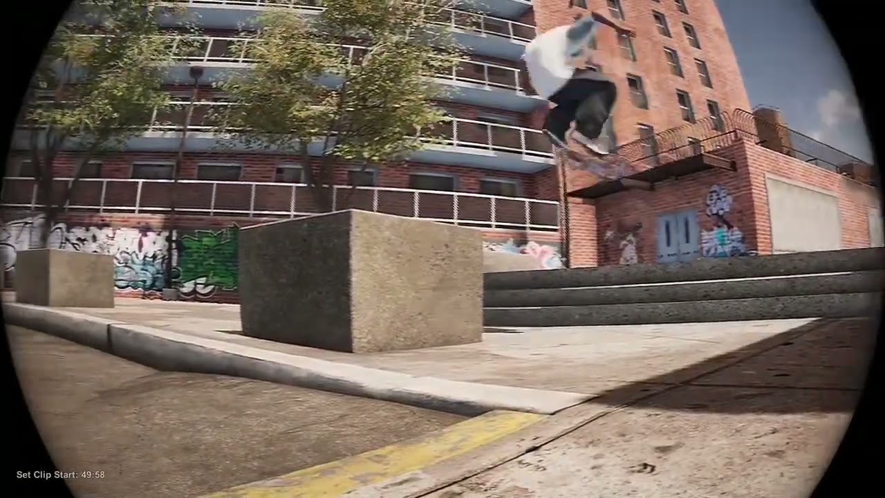 Session skate sim short - nollie bs kick flip 270 lip slide 270 out