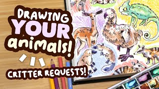 Drawing YOUR Critter Requests! // watercolour sketchbook session