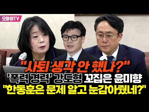 &amp;quot;사퇴 생각 안 했나?&amp;quot; &amp;#39;폭력 경력&amp;#39; 강도형 꼬집은 윤미향 &amp;quot;한동훈은 문제 알고도 눈감아줬네?&amp;quot;