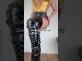 Loving this black and gold combo! 🖤👑 #ootd #leather #boots #gold #shiny #heels #pvc #fyp