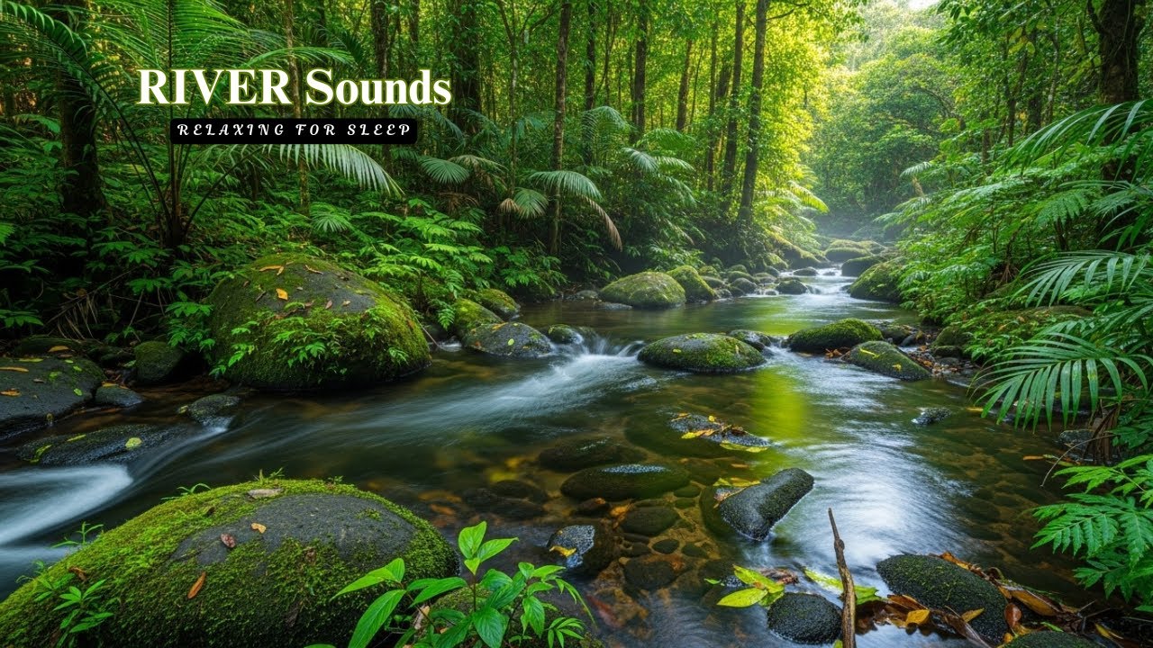 Fall Asleep Gently 💧 River by the Forest Nature Sounds