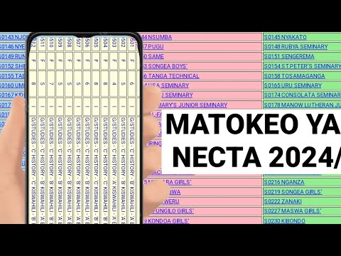 NECTA RESULTS 2024 MATOKEO YA KIDATO CHA NNE FORM FOUR 2024 2025