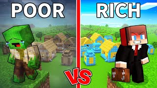 Mikey and JJ Left POOR vs RICH Village in Minecraft (Maizen)
