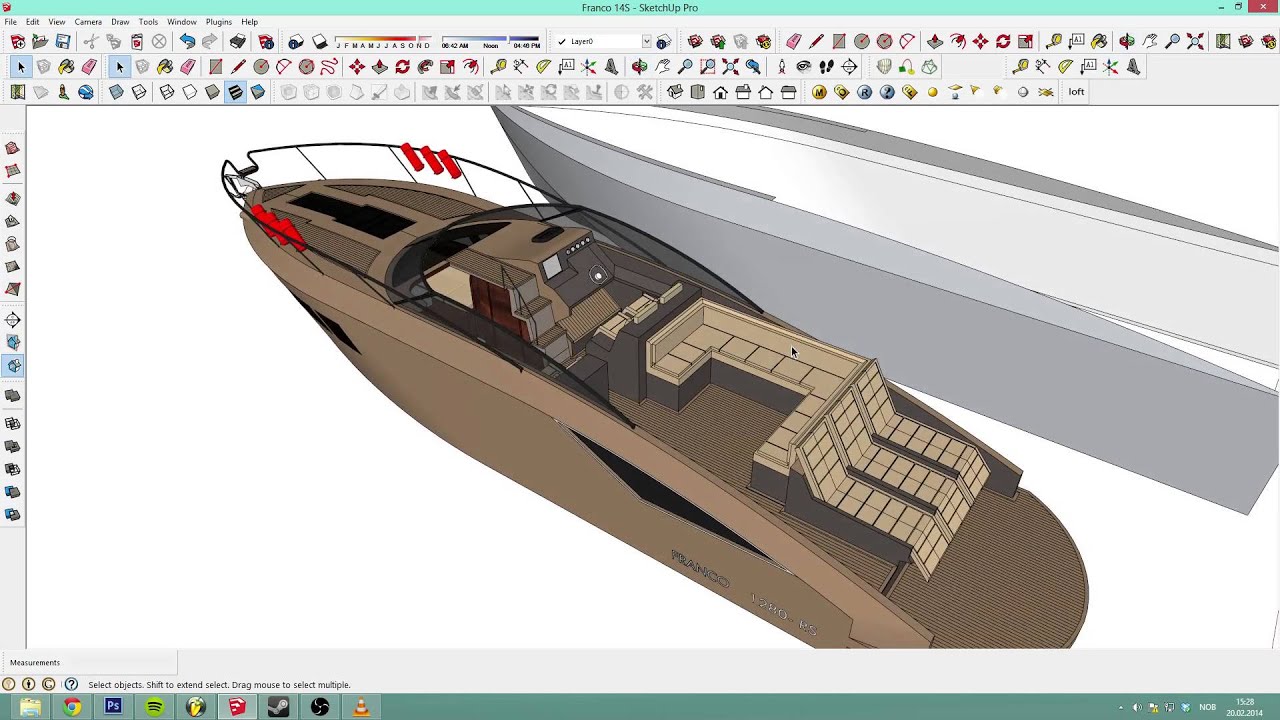 Sketchup 2013 - Detailed boat tutorial WITH Mic! Ep.2 ...