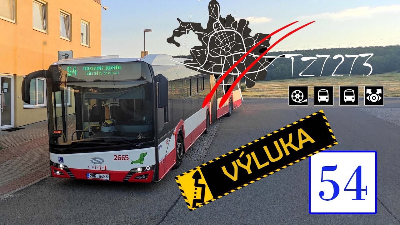 DPMB - linka 54 výluka Bystrc