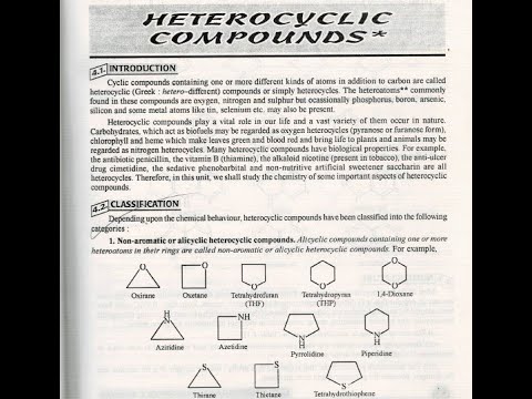 Part 1 Heterocyclic Compounds - YouTube