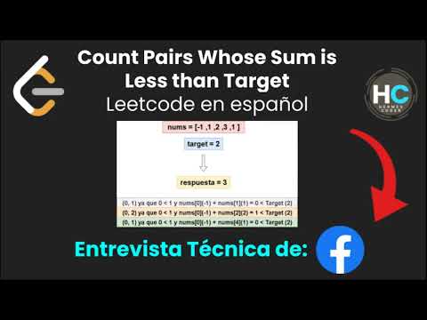 Count Pairs Whose Sum is Less than Target l Ejercicio de entrevista de Facebbok | Java | Python | JS