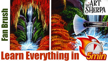 ☆ Autumn Waterfall Learn EVERYTHING in 5 minutes Fan Brush Techniques ☆ #7  | TheArtSherpa