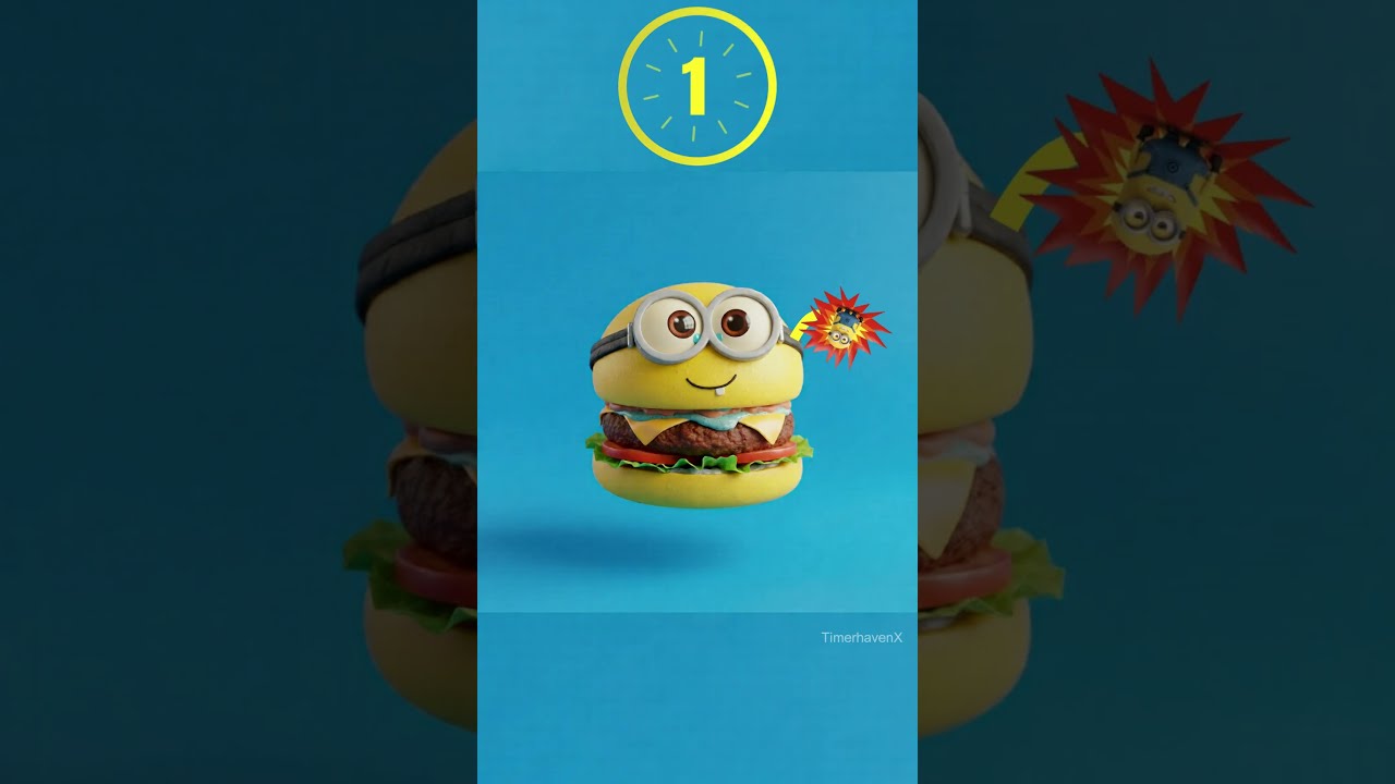 10 Second timer bomb | Minion Burger Explosion! 