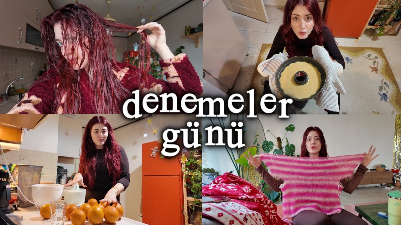 yeni bir şeyler denedim ama…🍊 dalgalı saç, portakallı kek & aksilikler