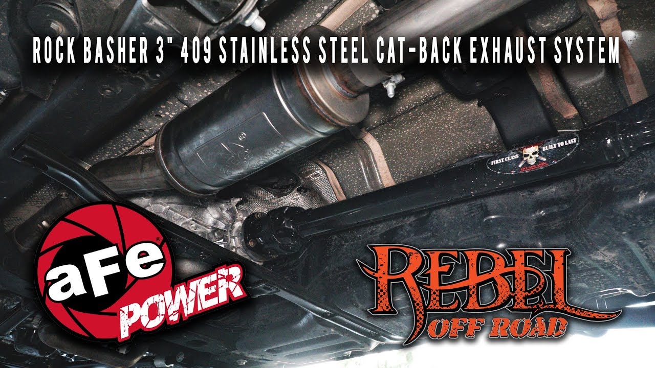 Afe 2018 Jeep Wrangler Jl Rock Basher 3 409 Stainless Steel Afe 2018 Jeep Wrangler Jl Rock Basher 3 409 Stainless Steel Cat Back Exhaust System