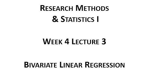 Week04 Lecture 03 Bivariate Linear Regression