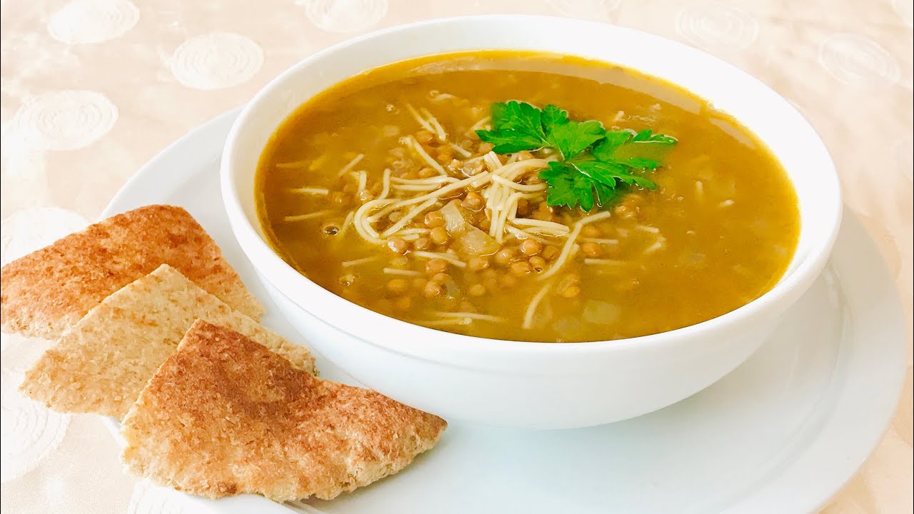 شوربة العدس الحب بالشعيرية اطيب شوربة تدفي في البرد وجبة خفيفة ممتازة للدايت