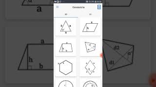 App GEOMETRIA: Cálculo de área, volume e perímetro de diversas figuras 2D e 3D screenshot 3