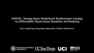 SAM-RL: Sensing-Aware Model-based Reinforcement Learning via Differentiable Simulation and Rendering
