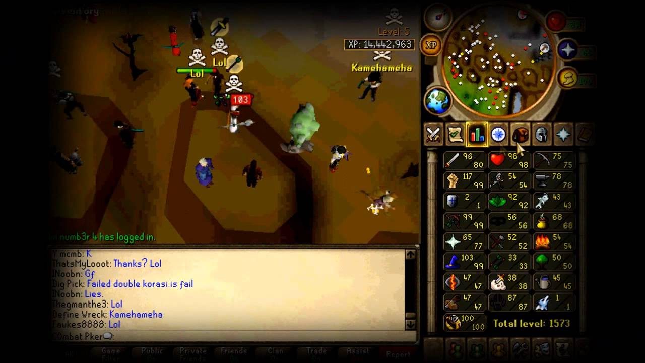 C0mbat Pker - Pk video 7 - Maxed chaotic pure - 80att/99str/99magic/99range/99hp/1def/77pray/100dung