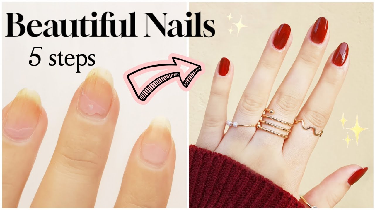 At Home Manicure Tutorial & 5 Steps to Beautiful Nails 💕 ️ #nailcare ...