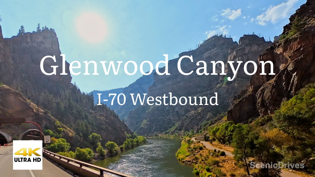 Driving Glenwood Canyon Westbound at Sunset – Scenic Road Trip