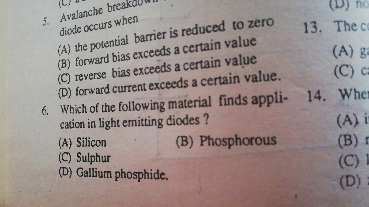 Diodes and power supplies HANDA mcqs YouTube
