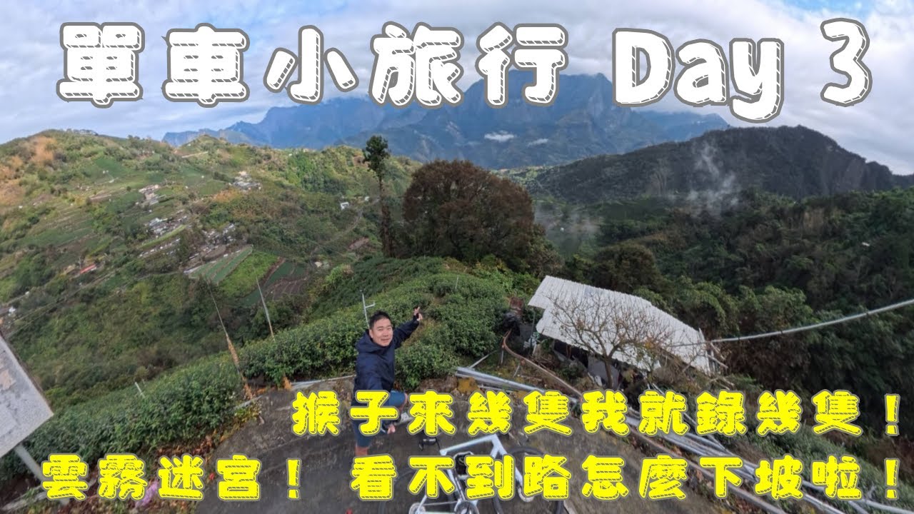 一個人的單車旅行Day 3 ｜ 在濃霧中下滑 ｜ 猴子來我就錄 ｜ 梅山 ｜ 草嶺