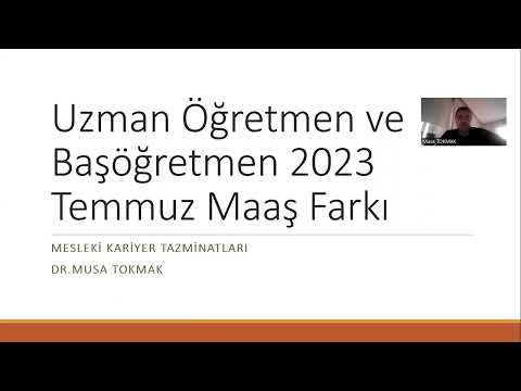 Uzman Öğretmen ve Başöğretmen Temmuz 2023 Maaş Farkı (Tazminat)