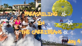 PARASAILING IN THE CARRIBEANS + foam pool party | PUNTA CANA TRAVEL VLOG | vlog #22