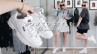 HOW TO STYLE THE FILA DISRUPTORS! BULKY SNEAKER OUTFIT IDEAS 2019 - YouTube